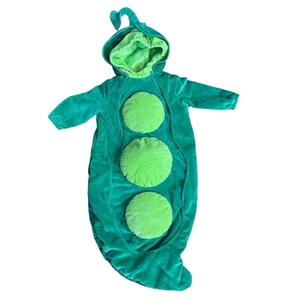 EUC Bean Pod Sweet Pea bunting bag, costume, Halloween, green, size 12m